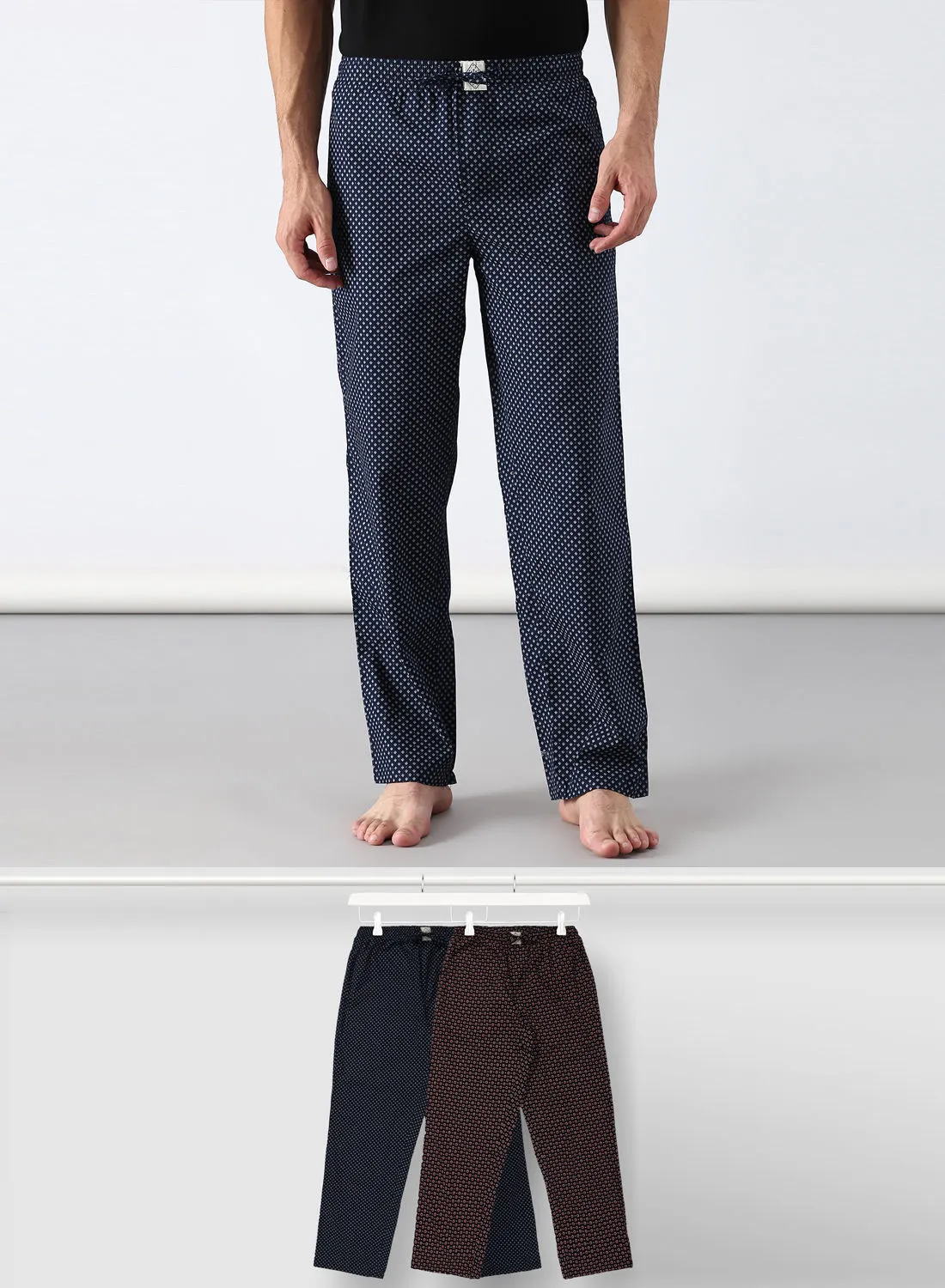 ABOF 2 Pack Lounge Pants Sets Brown/Blue
