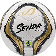 Senda Volta Profesional Match Soccer Ball for Upto 13 Years, Size 5, Gold/Grey