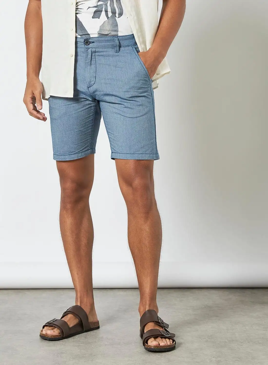 Shine Original Slim Fit Oxford Shorts Blue