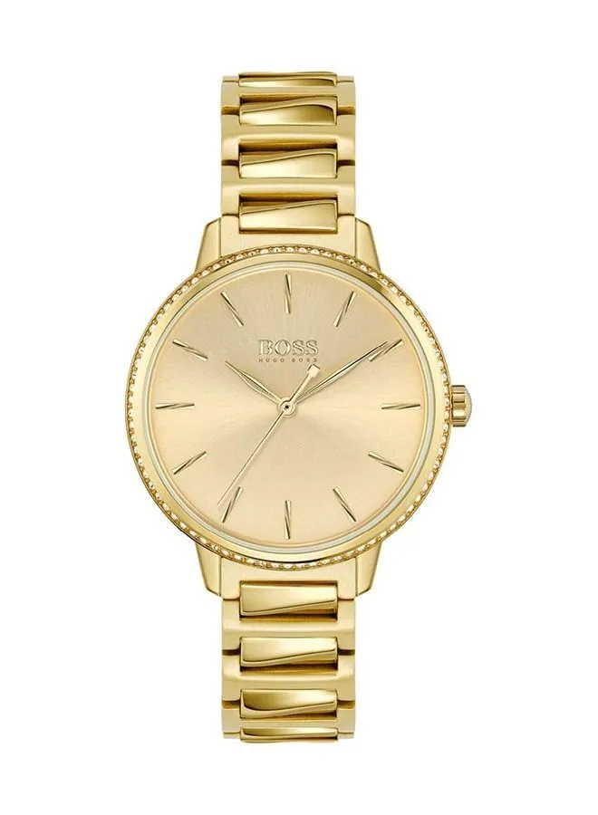 HUGO BOSS Signature Women's Gold Dial Wrist Watch - 1502541
