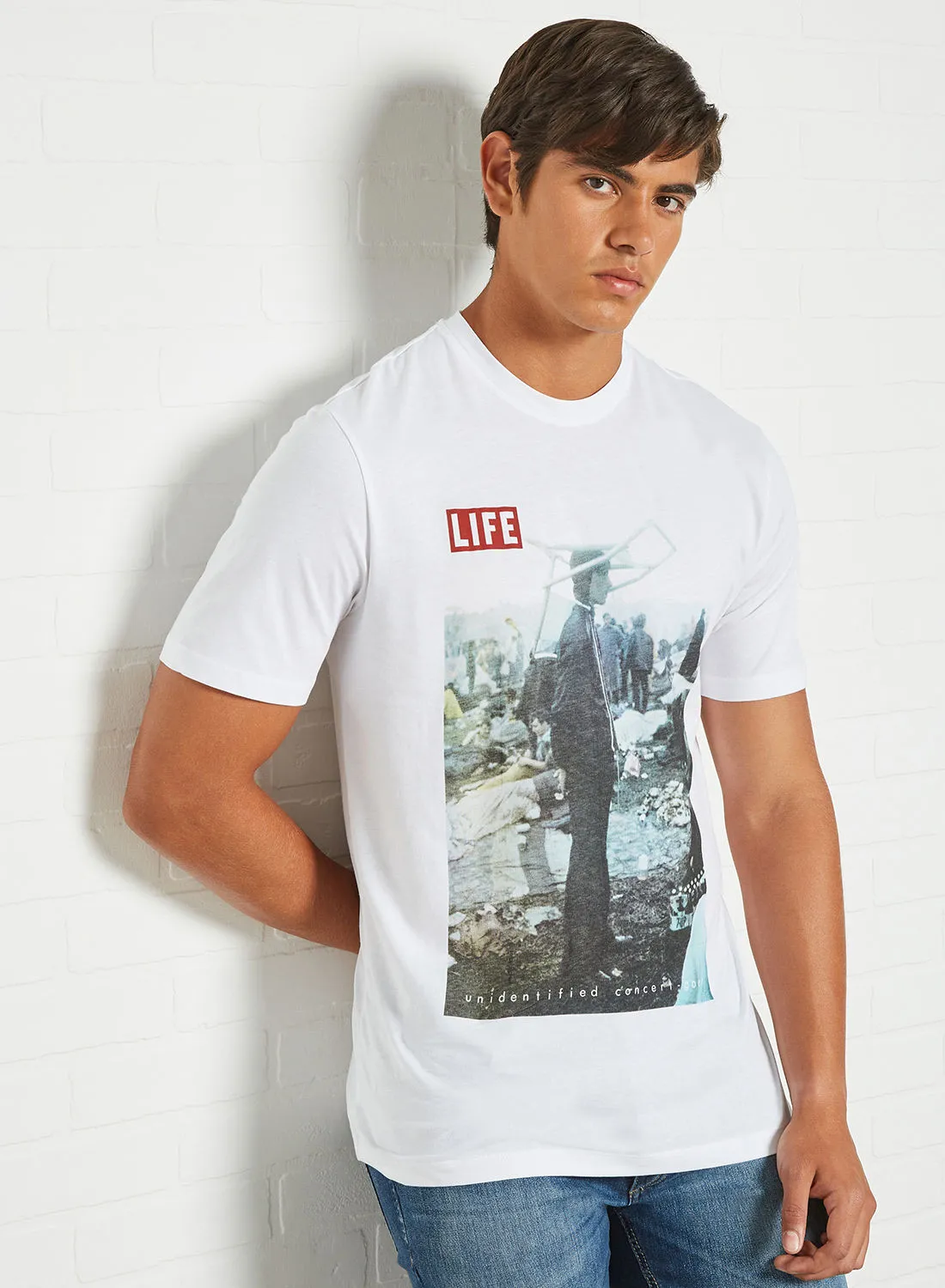 ONLY & SONS Life Magazine T-Shirt White