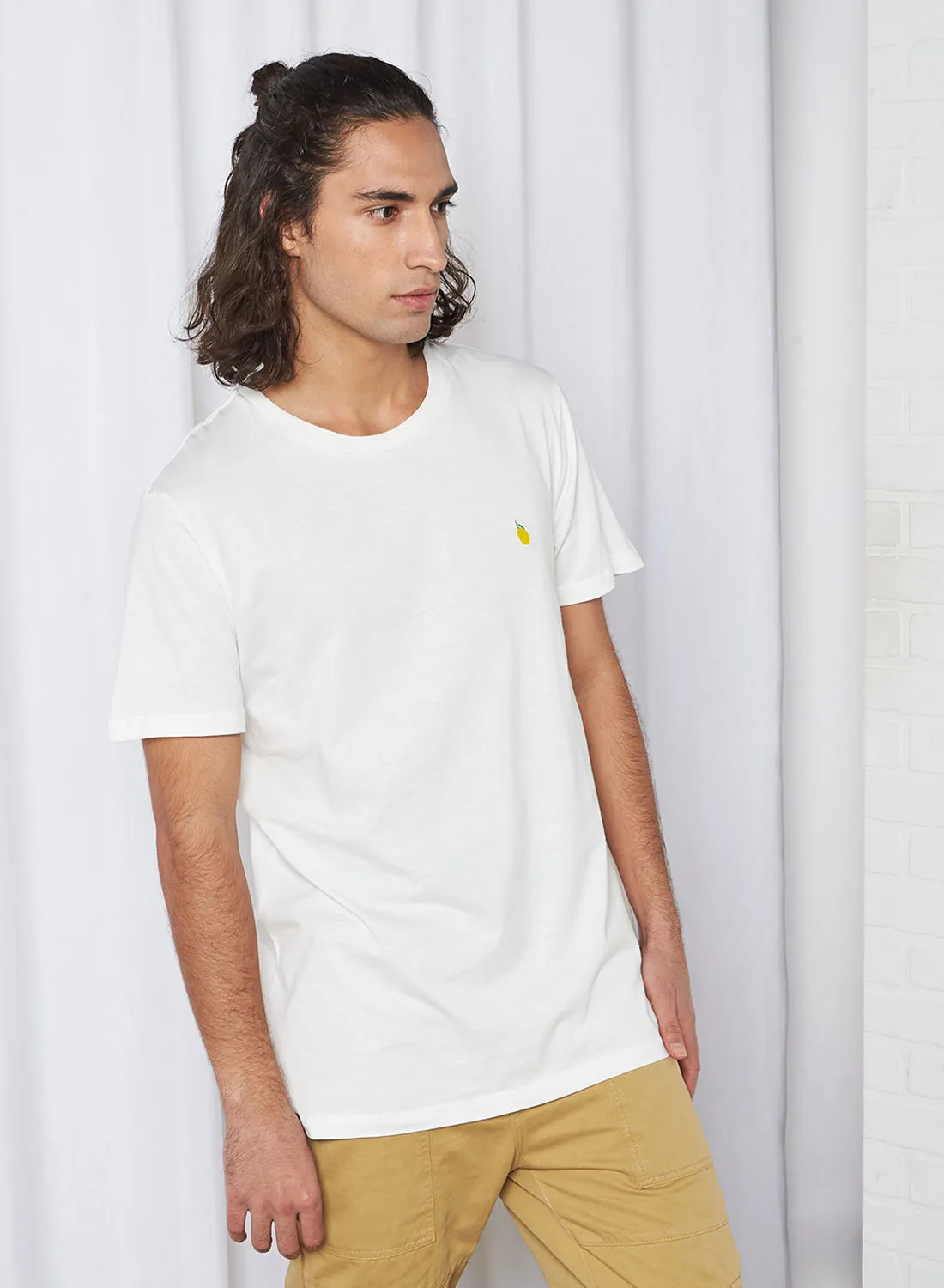 DEDICATED T-shirt Stockholm Lemon Off White