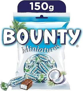 Bounty Miniatures Coconut Filled Chocolate Candy, 150G - Pack of 1