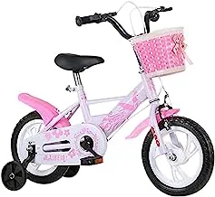 MAIBQ Children's Cruiser Bike with Training Wheels & Fenders 12 Inch, Pink
