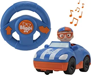 Blippi Racecar - مركبة ممتعة يتم التحكم فيها عن بعد وتجلس بالداخل ، أصوات - مركبات تعليمية للأطفال الصغار والأطفال الصغار