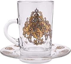 Glass Tea+Coffee Set 20Pcs Imperial Gold