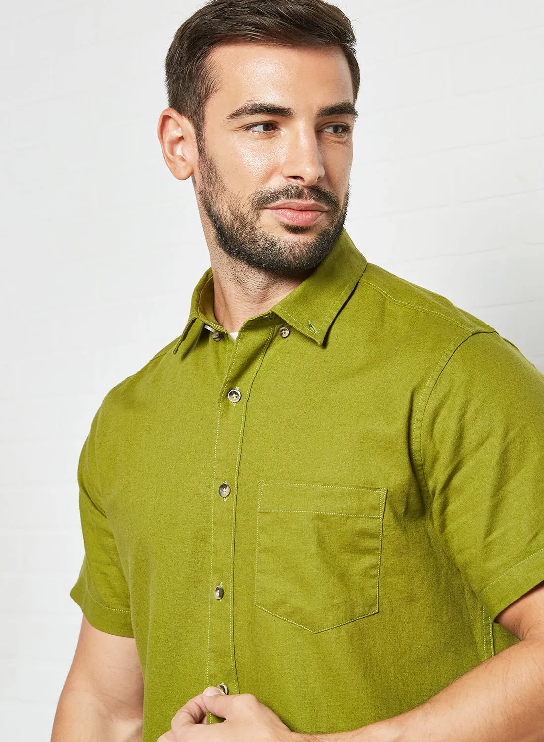 Sivvi x D'Atelier Patch Pocket Shirt أخضر