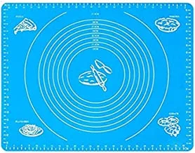 Silicone Baking Mat for Pastry Rolling with Measurements Reusable Non-Stick Food Grade Silica Gel Kneading Dough Pad for Housewife and Cooking Enthusiasts - Blue, WHD1035