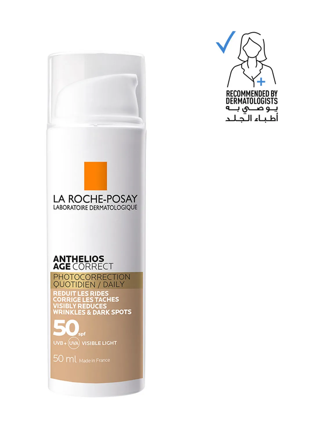 LA ROCHE-POSAY Posay Anthelios Age Correct Spf50 Tinted Anti Ageing Invisible Sunscreen With Niacinamide White 50ml