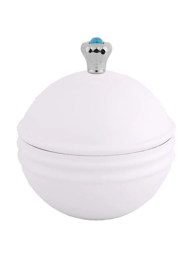 Generic Ajaweed Round Shaped Bowl With Lid White 13.5X12.3centimeter