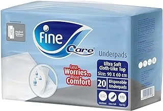 Fine Care Medical Pads, Size Small (90 x 60 cm) 20 Pads, Incontinence Unisex adult medical pads with Maximum Absorbency and Leak Protection.