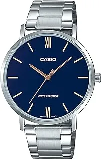 Casio Mens Quartz Watch, Analog Display and Stainless Steel Strap, silver, MTP-VT01D-2BUDF (A1613)