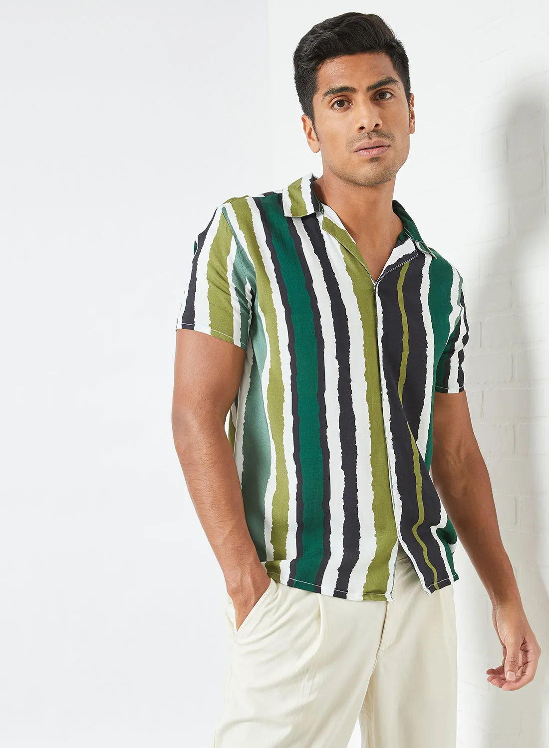 Sivvi x D'Atelier Striped Button Down Shirt متعدد الألوان