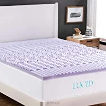 Lucid 2 Inch Mattress Topper Twin – Memory Foam Mattress Topper Twin – 5 Zone Lavender Infusion – CertiPur Certified Foam – Dorm Room Essentials