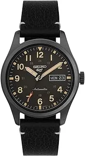 Seiko Men AnalogoUS Automatic Watch With Leather Strap SRPG41K1, Black