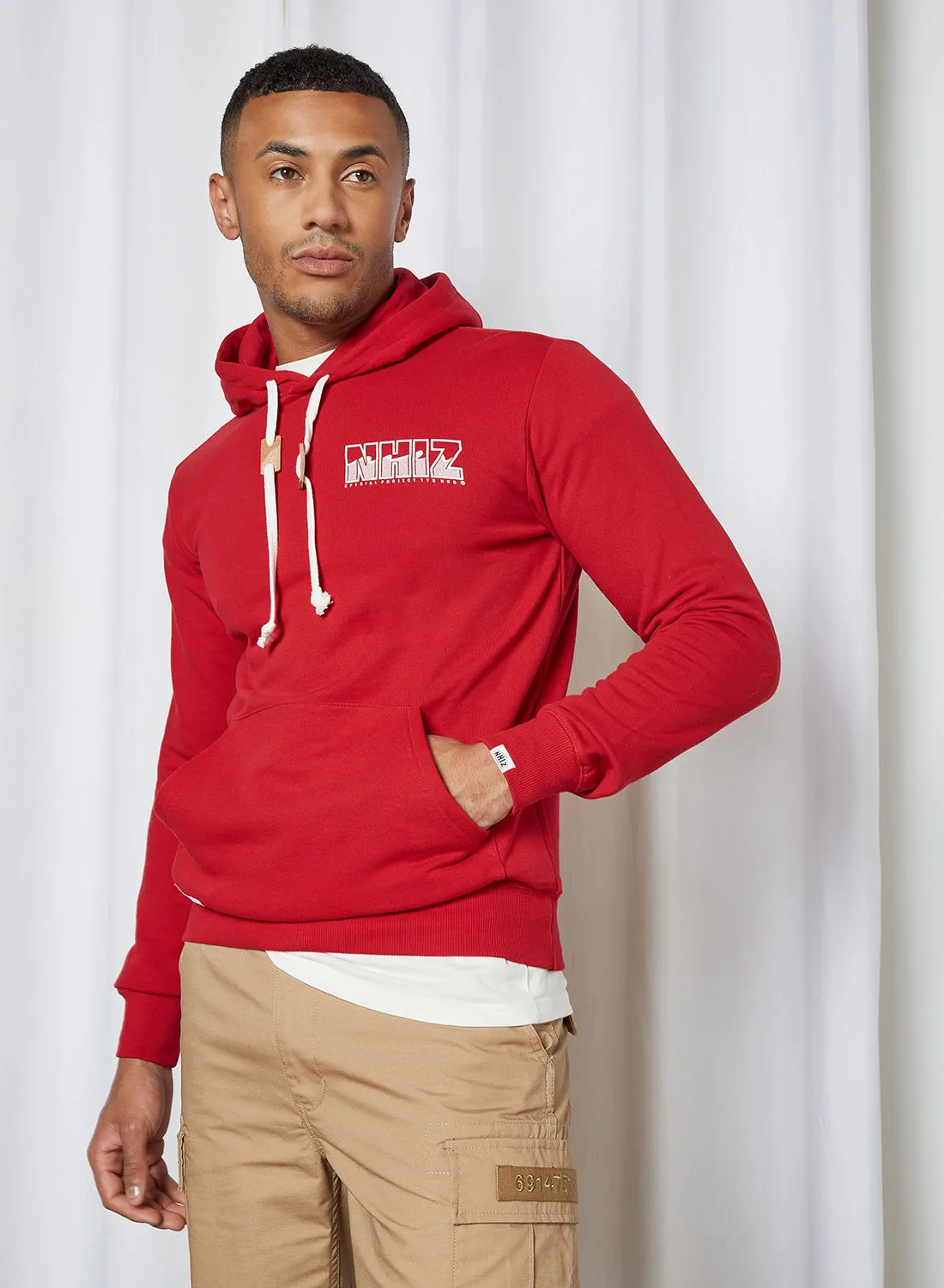 izzue Back Graphic Hoodie Red