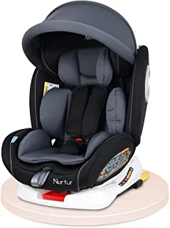 Nurtur Care from the Heart Thor Baby/Kids 4-in-1 Car Seat-360° Rotation-ISOFIX – 9-Level Adjustable Backrest and Canopy-0 months to 12 years Group 0+/1/2/3,Upto 36kg Official Nurtur Product,Multicolor