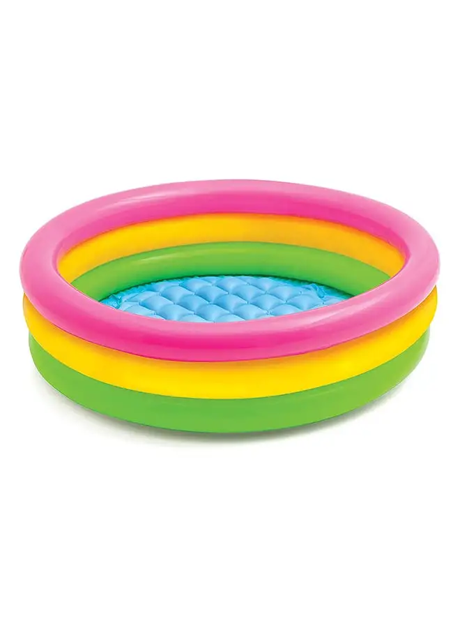 INTEX 3 Ring Multicolor Portable Inflatable Lightweight Compact Circular Swimming Pool 114x25cm