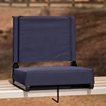 مقاعد مريحة من Flash Furniture Grandstand من Flash - كرسي استاد كحلي - 500 رطل كرسي قابل للطي - مقبض للحمل - مقعد مبطن للغاية