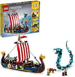 LEGO® Creator 3in1 Viking Ship and the Midgard Serpent 31132 Building Kit (1,192 Pieces)