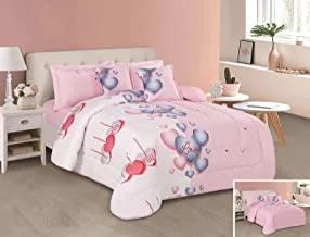 HOURS Medium Filling Floral Comforter 6 Piece Set King Size Rosemary-002 Multicolor