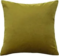 In House Lime Velvet Decorative Solid Filled Cushion, 40 * 40 centimeter