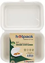 Hotpack 6X4 Inches Bio Degradable Dinged Container 5 Pieces