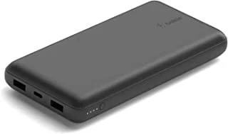 Belkin USB C Portable Charger 20000 mAh, 20K Power Bank with USB Type C Input Output Port and 2 USB A Ports with Included USB C to A Cable for iPhone, Galaxy, and More – Black