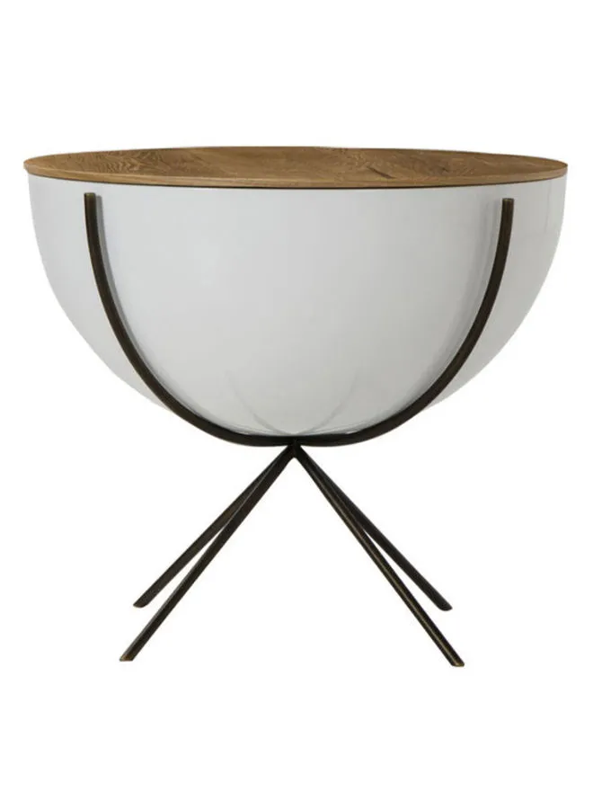 ebb & flow Side Table Luxurious - In Side Table - White/Brown - Used Next To Sofa As Coffee Corner