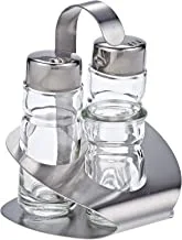 Harmony 83113 Salt, Pepper And Toothpick Bottles With Metal Stand Set - 4 Pieces