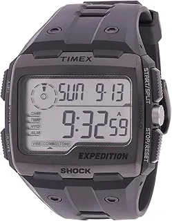 Timex Men Grid Shock Lcd/Black Dial With Black Resin Strap Watch Tw4B02500