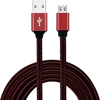 Datazone Samsung Charger Cable For Android Devices, Micro Usb Charging And Sync Cable, Cut-Resistant, Supports Fast Charging, Supports Data Transfer, A Length of 2 Meters, Red Color, Dz-Sm03G