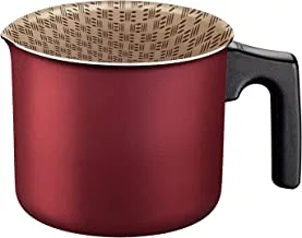 Tramontina Red Milk Boiler Pot 14 cm - Paris Line | 1.8 Litre nonstick Aliminium & Starflon milk pot / steamer pot.