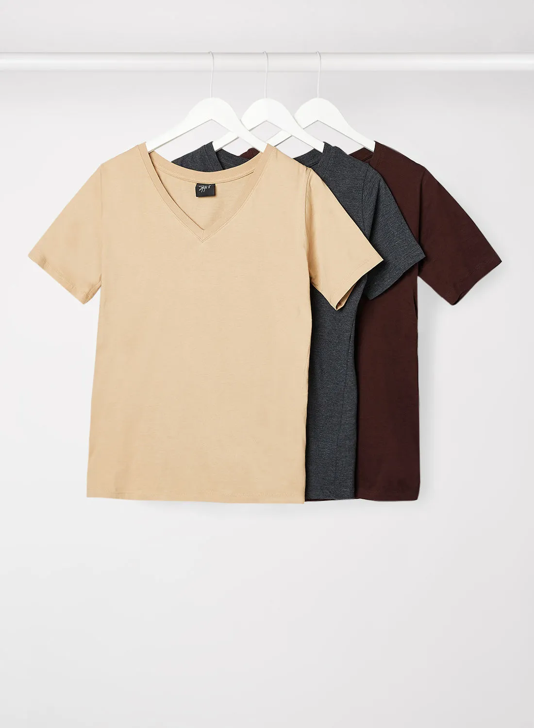 STATE 8 V- Neck T-Shirt (Pack of 3) Multicolour