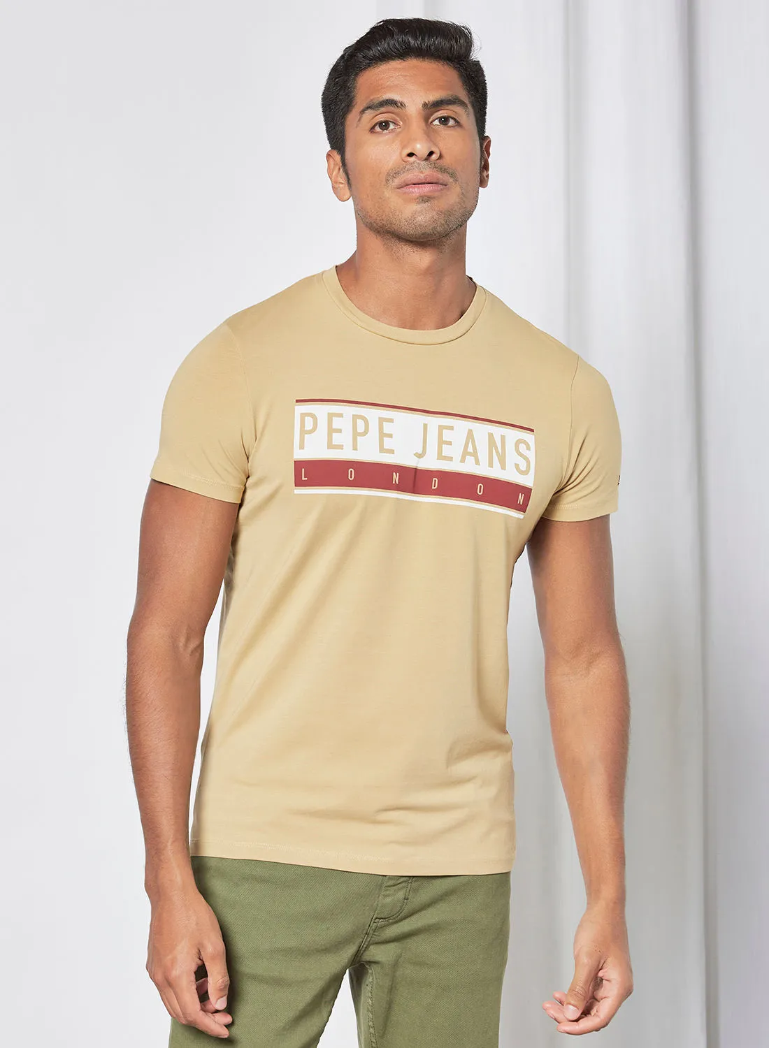 Pepe Jeans LONDON Box Logo T-Shirt Beige