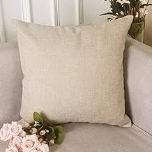 In House Light Beige Linen Decorative Solid Filled Cushion, 65 * 65 centimeter