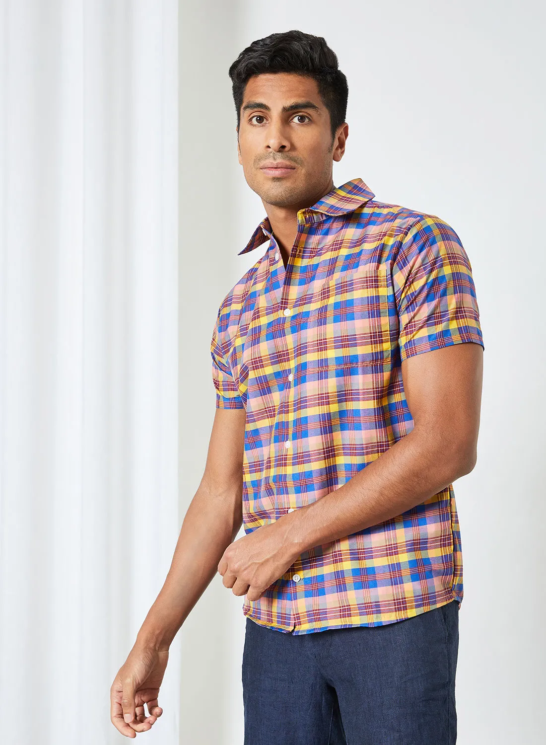 Sivvi x D'Atelier Checkered Short Sleeve Shirt Multicolour