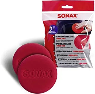 SONAX Sponge Applicator - Super Soft (2 Pieces) - Gently Applies and Distributes Waxes, Sealants and Lotions on Surfaces. Machine Washable Item No. 04171410