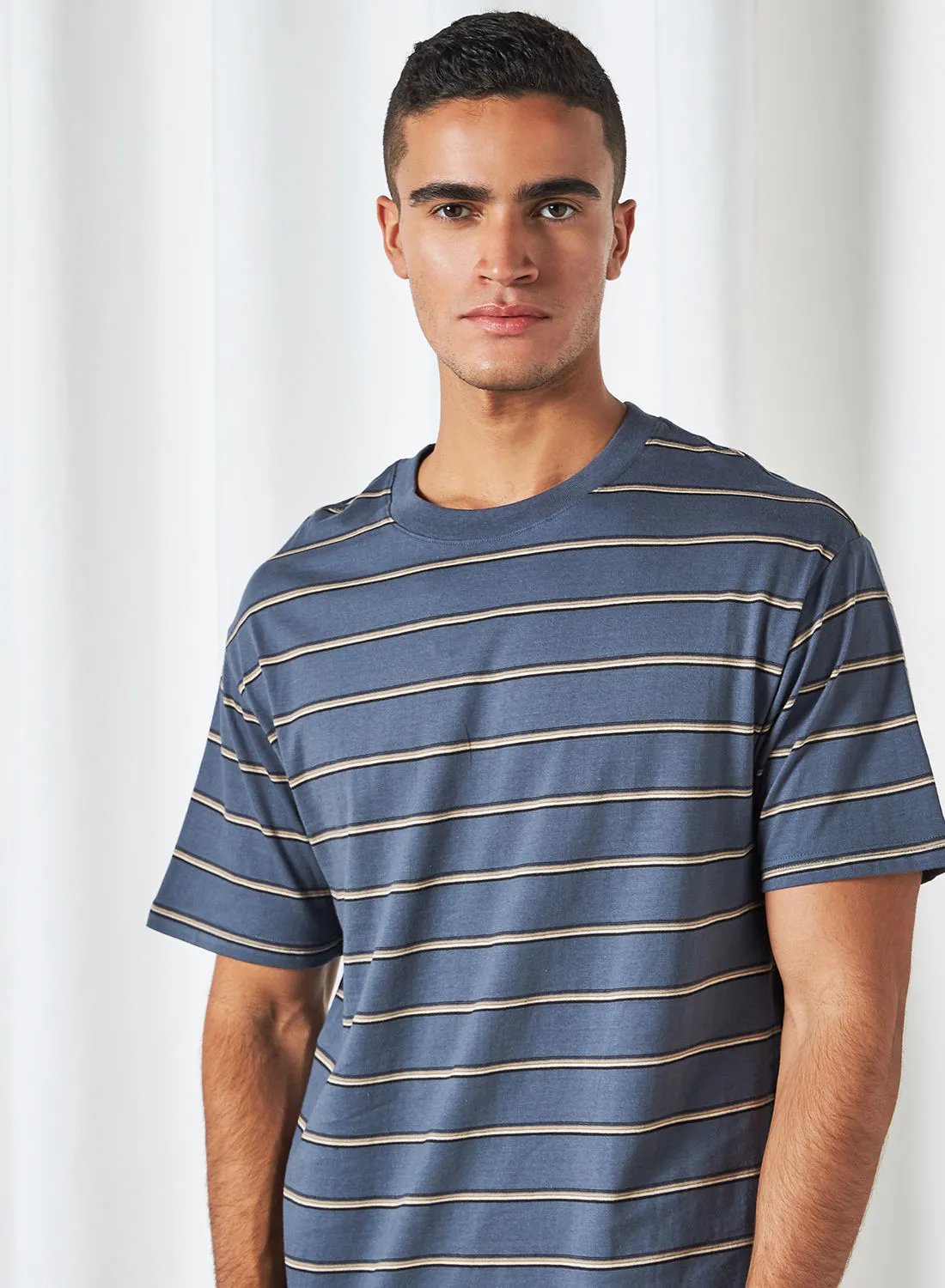 Cotton On Striped Short Sleeve T-Shirt Blue