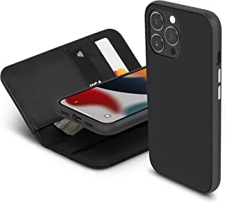 Moshi Overture Case with Detachable Magnetic Wallet for iPhone 13 Pro (SnapTo)  Jet Black