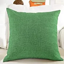 In House Green Linen Decorative Solid Filled Cushion Set Of 4 Pieces, 25 * 25 centimeter