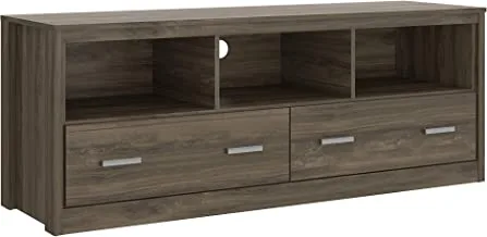 Carraro Tv Stand With 2 Drawers And 3 Storage Shelves, 139519290, Dark Brown Color Mdf
