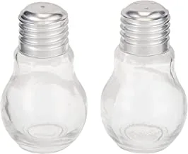 Harmony Bulb Shape Glass Salt And Pepper With Metal Lid Set - 2 Pieces