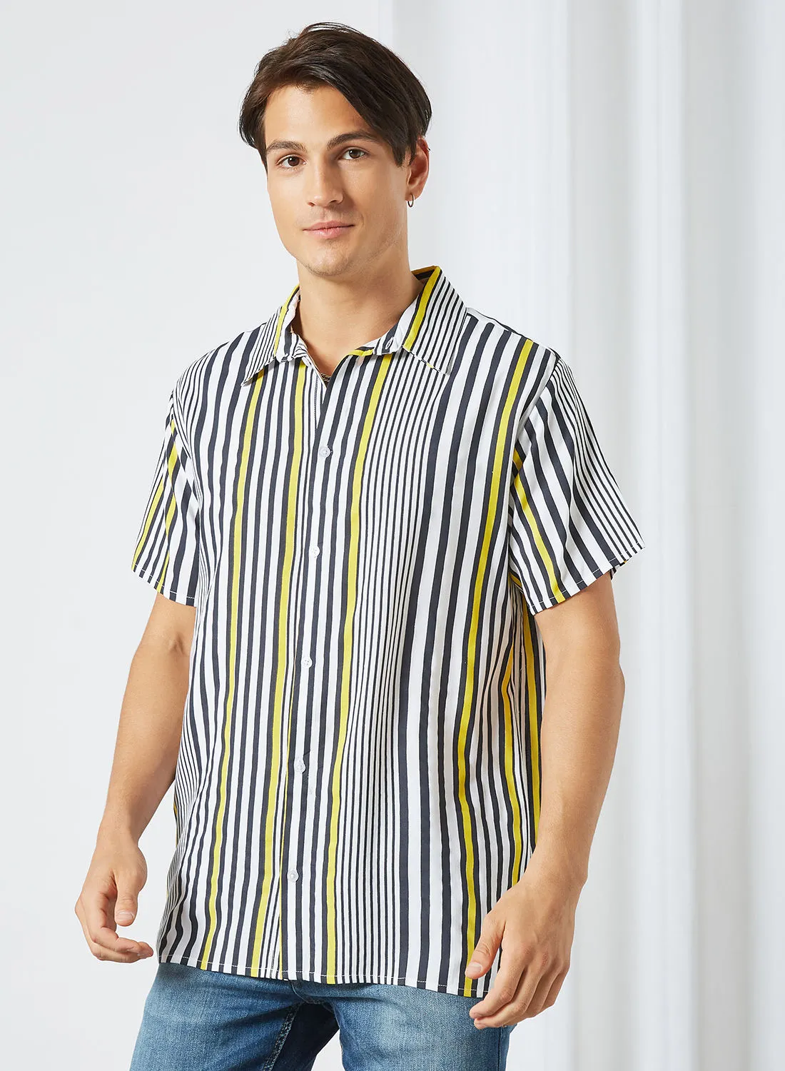 STATE 8 Striped Short Sleeve Shirt Multicolour