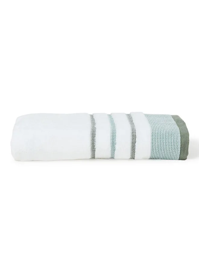 White Rose Cozy Style Zero Twist Bath Towel White/Sea Green 80x160cm