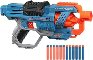 Nerf Elite 2.0 Commander Rd-6 Blaster, 12 Official Nerf Darts, 6-Dart Rotating Drum, Tactical Rails, Barrel And Stock Attachment Points