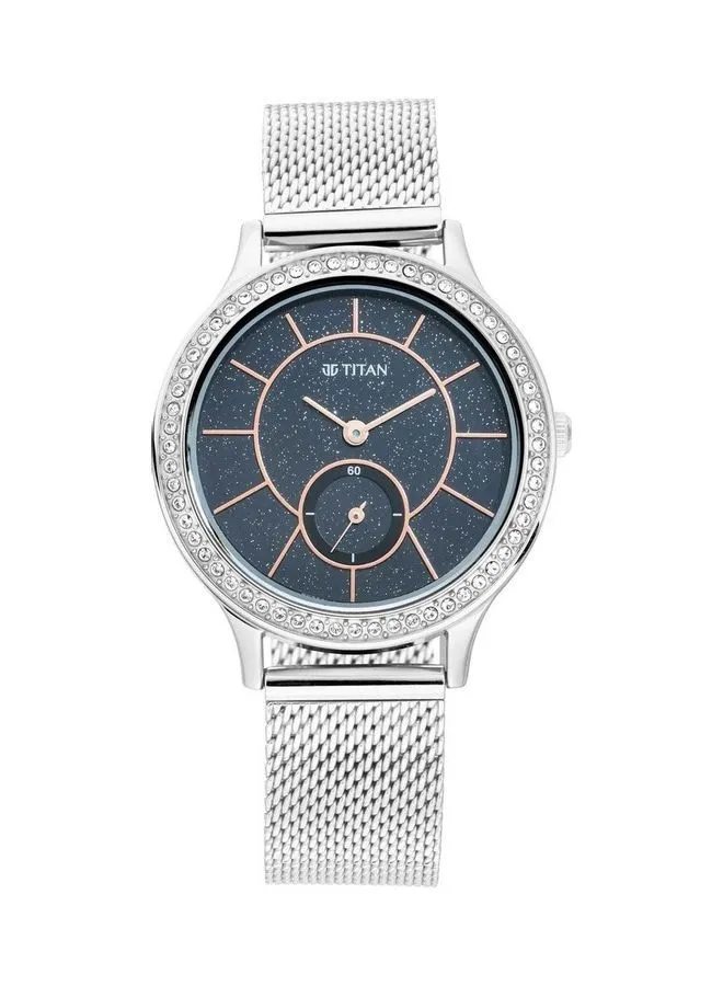 TITAN ساعة يد نسائية بسوار معدني T2634SM01