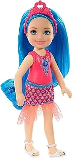 Barbie Dreamtopia Chelsea Sprite Doll, 7-inch, with Blue Hair Wearing Fashion and Accessories