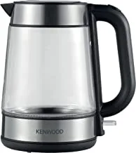 Kenwood Glass Kettle 1.7L Cordless Electric Kettle 2200W with Auto Shut-Off & Removable Mesh Filter ZJG08.000CL Clear/Silver/Black,