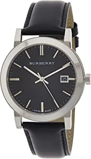 Burberry Men's Black Dial Leather Band Watch - Bu9009, Analog Display
